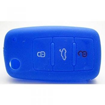 Protective 3-Button Llavero Control Remoto Cover/Case Blue de coche para VW/SEAT/SKODA