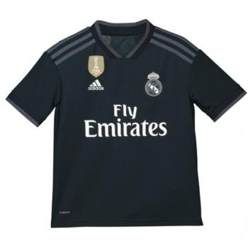 Adidas Real Madrid 2018/2019 Camiseta 2ª Equipación, Niños, Negro, 176