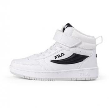 Fila Rega Mid Velcro Kids Sneakers - White-Black