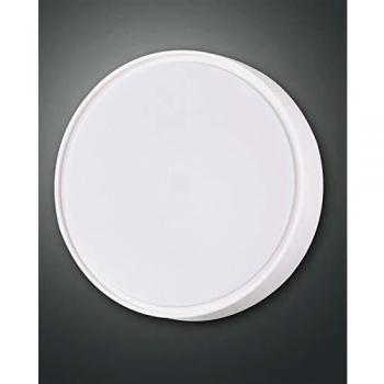 Aplique LED Hatton IP65 30 cm de Fabas Luce con cristal blanco, apto para exterior y empotrado