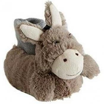 VERTBAUDET Zapatillas de casa para bebé niño Estilo Peluche Gris Medio Liso 22/23