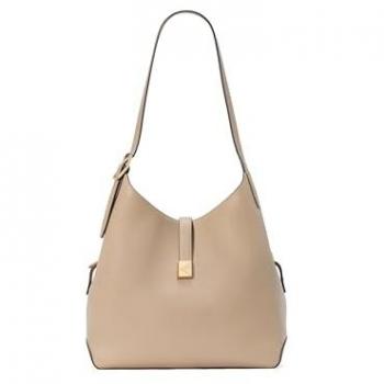 Kate Spade New York Large Timeless Taupe Pebbled Leather Shoulder Bag