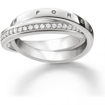 Thomas Sabo Together Forever Ring TR2099-051-14 - Size 56 Unisex, Sterling Silver with White Zirconia