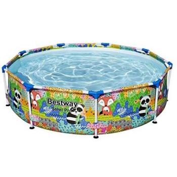 Piscina Redonda Animales, Estructura Metalica, Ø274x66cm, Estampado Animal Ideal Niños, 3221 litros