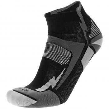 Calcetines de Correr Profesionales Ultraligeros Mico X-Static 100% Made in Italy para Hombre y Mujer (Talla L - 41-43) Negro/Gris