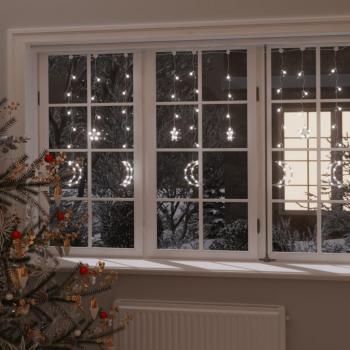 vidaXL Star and Moon Fairy Lights Remote Control 138 LED Cold White