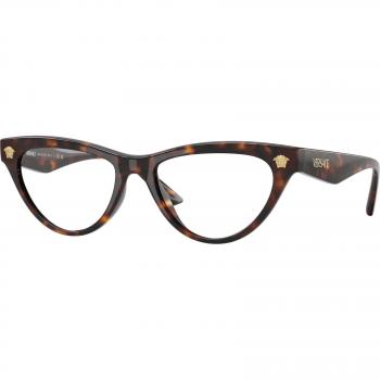 Versace VE3364U 108 Women's Eyeglasses Tortoiseshell Size 52 - Cat Eye Frame - Free Lenses - Blue Light Block Available