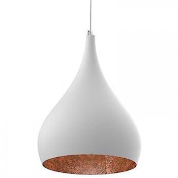 Lámpara de Techo Calice de Metal Blanco Mate con Hoja de Cobre Ø20 cm, E27, Máx 42W