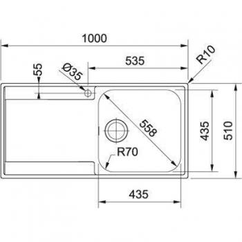 Franke Maris MRX 211 Lavabo sobre-encimera Rectangular Acero inoxidable - Fregadero