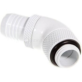 Conector Rotativo 45° G1/4 Macho a 13mm ID - Blanco