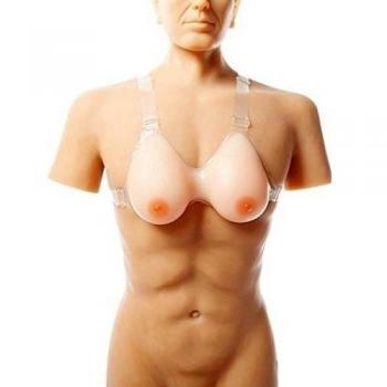 rocarl correa de silicona ajustable con forma de mama completa Fake Boobs sujetador beige color carne 14XL