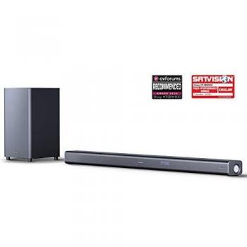 SHARP HT-SBW800 - Barra de Sonido con Subwoofer inalámbrico, Bluetooth, Sonido Surround 3D y experiencia 4K, HDMI ARC/CEC y Potencia Total de 570 W, Color Negro
