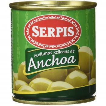 Aceituna Rellena de Anchoa marca Serpis (Pack de 2x200  gramos)
