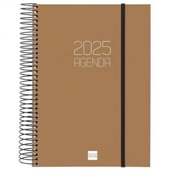 Agenda Finocam OPAQUE Marrón A5 15,5 x 21,2 cm 2025 Espiral 1 Día Página Enero a Diciembre