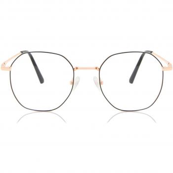 Gafas Recetadas Ovaladas Montura Completa Metálica Negras para Hombre - Gafas Anti-Azules - SmartBuy Collection