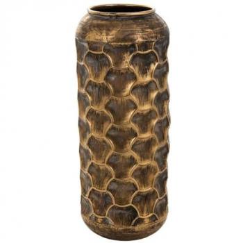 Jarrón Decorativo de Metal Marrón 23.5x23.5x57 cm - Wanderlust Deco