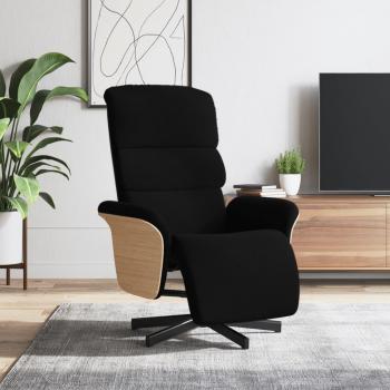 Sillón reclinable con reposapiés de tela negra vidaXL