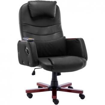 Silla de oficina de masaje en cuero negro