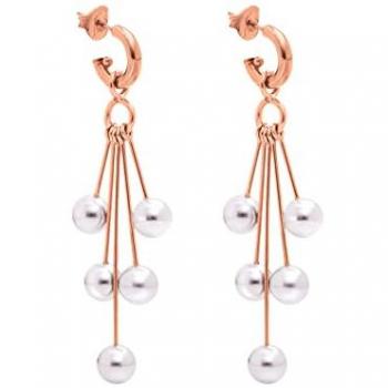 Pendientes Folli Follie para Mujer 3E19S228RW, Oro Rosa, 6.9 cm