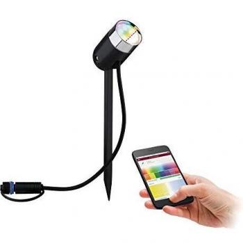 Foco LED Exterior Pike Plug&Shine RGBW 4,5W 24V IP44 ZigBee Antracita