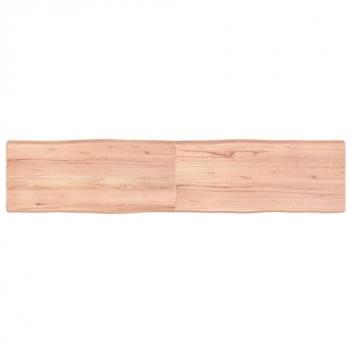 Tablero de mesa madera roble tratada borde natural 180x40x6 cm Marrón Claro