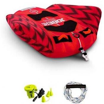 Remolcable Jobe Hydra Rojo - Formas especiales, diseño aerodinámico, material resistente al agua, capacidad para 1-2 personas, fácil de inflar y desinflar