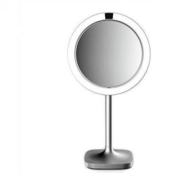 Homedics El espejo de maquillaje se ilumina automáticamente al acercarse a la cara, cara doble: aumento 7x y 1x, inalámbrico y recargable