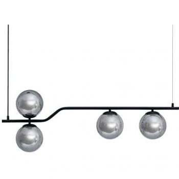 Lámpara de Techo 100 x 15 x 30 cm Cristal Negro Metal