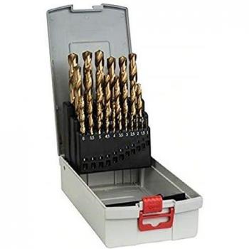 Bosch 2 608 587 019 - Juego de 25 brocas para metal ProBox HSS-TiN