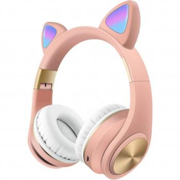 Auriculares Bluetooth de Gato Inalámbricos Estéreo Plegables con Micrófono y Reproductor MP3