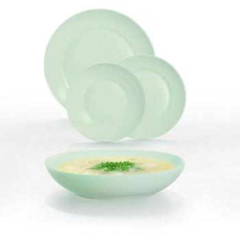 Vajilla Opal Luminarc Apy Paradise Verde 18 Piezas - 6 Servicios, Apta Microondas y Lavavajillas, Apilable