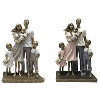 Figura Decorativa DKD Home Decor 24 x 11,5 x 34 cm Multicolor Familia (2 Unidades)