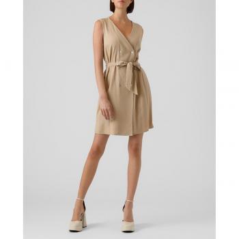Vero Moda Vestido camisero sin mangas 10282496 BEIGE