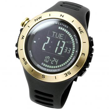 [Lad Weather] Sensor de Swiss brújula digital altímetro barómetro termómetro previsión meteorológica paso datos Multifuncional relojes