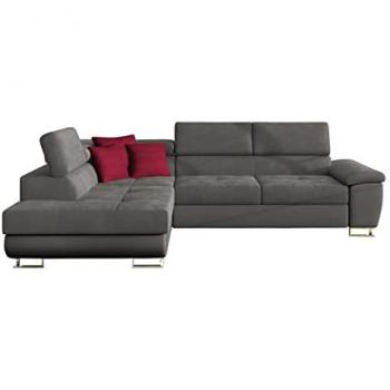 Sofá rinconero Comfivo 166 con función de descanso y caja de ropa de cama, 270x202x71cm