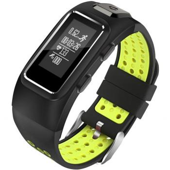 OOXLF Brazalete inteligente Monitor de pulso cardiaco Termómetro con GPS Impermeable SmartBand para teléfono IOS con Android , Green