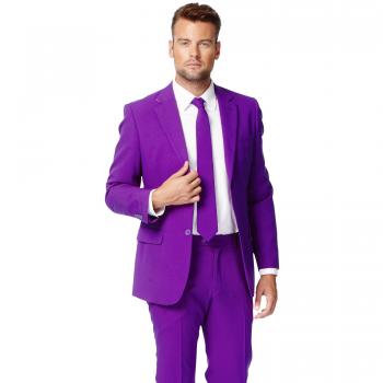 Men's Slim-Fit Purple Suit & Tie Set - OppoSuits Purple Prince Size 54
