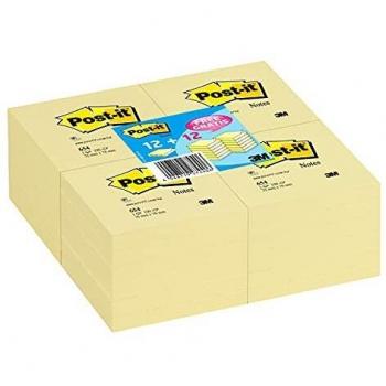 Post-It - Blocs de Notas 654 Canary Yellow 76x76 Pack de 12 + 12 Unidades