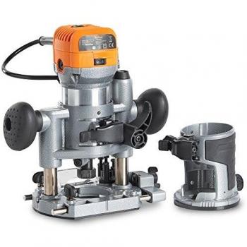VonHaus Fresadora Compacta De Lujo 710W con 2 bases incluidas: Inmersión y Recortador - Bolso de Herramientas - Incluye 3x pinzas portabrocas: 1/4”, 6mm, 8mm.