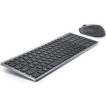 Combo Teclado y Ratón Inalámbricos Dell KM7120W, Bluetooth 5.0, 2.4 GHz, Layout Ruso, Gris Titanio