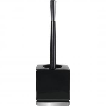 Spirella Roma Escobilla para el Inodoro, Gres, Negro/Plateado, 38,0 x 10,5 x 13,0 cm