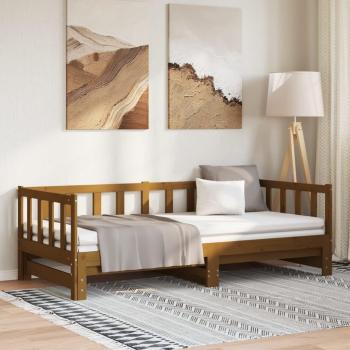 Sofá cama extraíble de madera maciza de pino ámbar 2x(90x190)cm