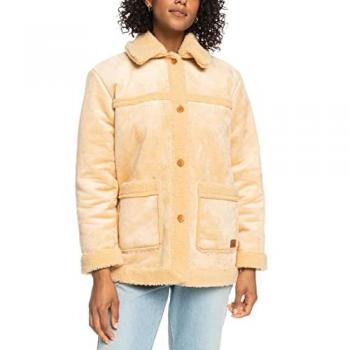 Chaqueta Sherpa Roxy Change Of Heart para Mujer - Cálida y Cómoda en Beige XL