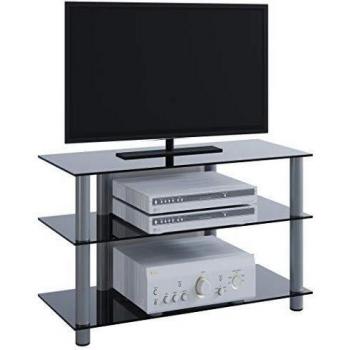 VCM Sindas - Mueble para TV, cristal de color negro