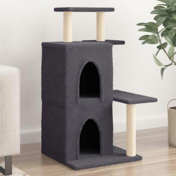 Árbol rascador para gatos con postes de sisal gris oscuro 97 cm
