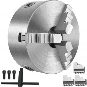 Vevor Máquina autorectificadora de mandril de torno de mandíbula 125mm, Mandril de Torno de 3 Mordazas, Portabrocas autocentrante, Mandíbula Externa, CNC, Torneadora de M