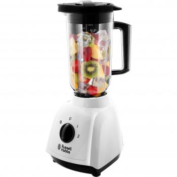 Batidora de Jarra Plástica Russell Hobbs Food Collection 1.5L, 400W, 2 Velocidades y Función Pulsar, Cuchillas de Acero Inoxidable Removibles, Jarra y T