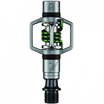 Crankbrothers Eggbeater-2 Pedals, Silver with Green Spring
