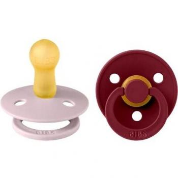 Chupetes BIBS de Caucho Natural Color Plum y Elderberry, tamaño 6-18 meses, pack de 2 unidades