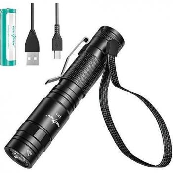 PEETEN L21 Linterna USB recargable antorcha táctica Linternas